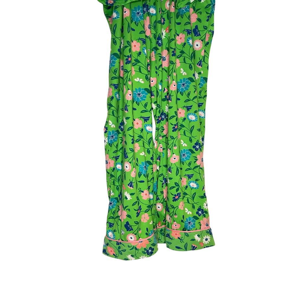 Kate Spade Floral Pajama Set – Green Button-Up Top & Pants - Picture 5 of 11